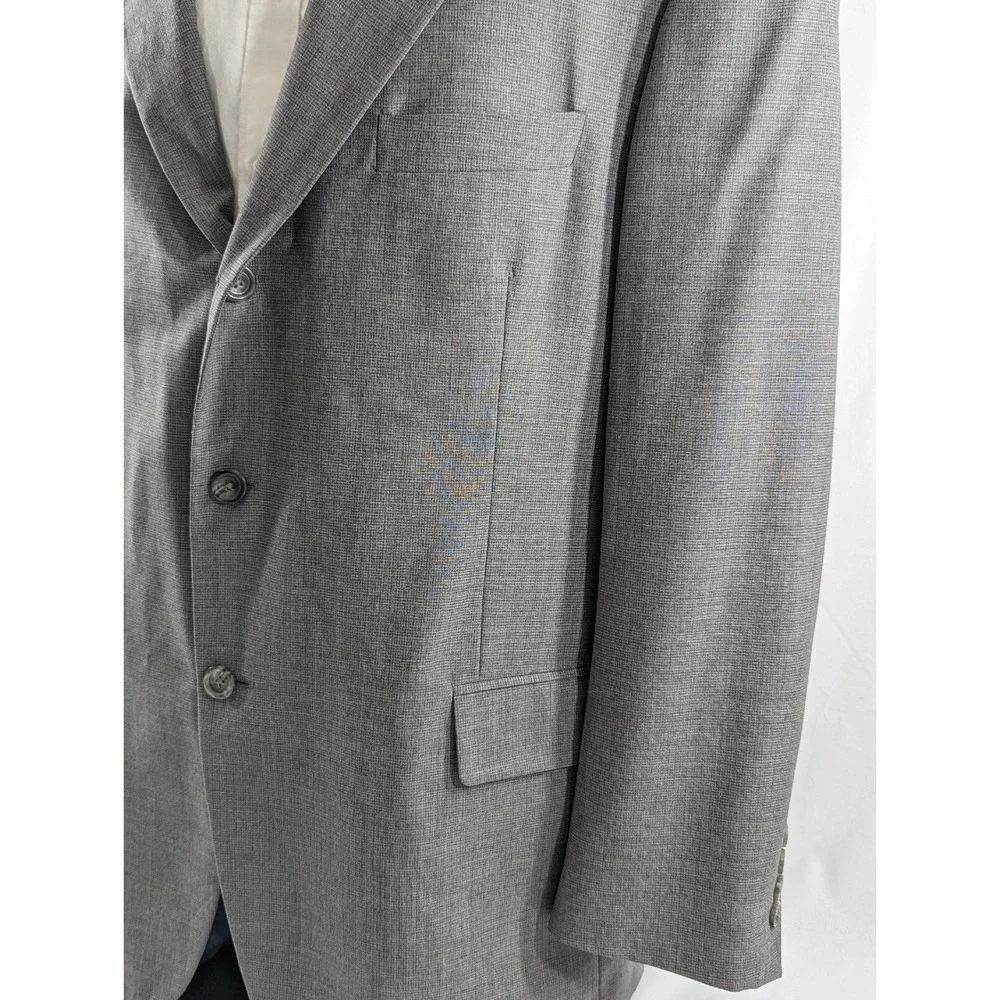 Harold Powell Gray 3 Button Blazer Jacket Sports Coat 46L Crosshatch‎ Summer